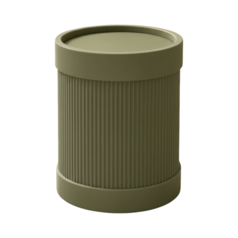 Ribbed Bathroom Trash Can