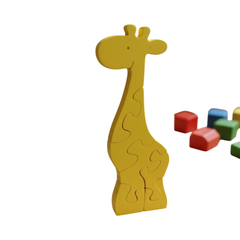 3D Wooden-Style Giraffe Puzzle