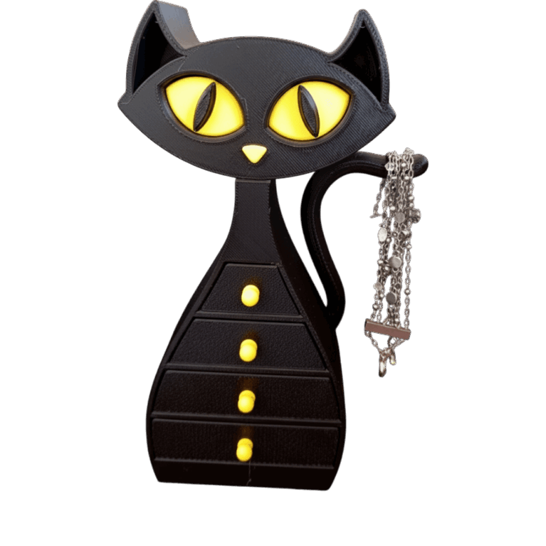 Atomic Cat Drawer Jewelry Box — 3D printed by Compl3x