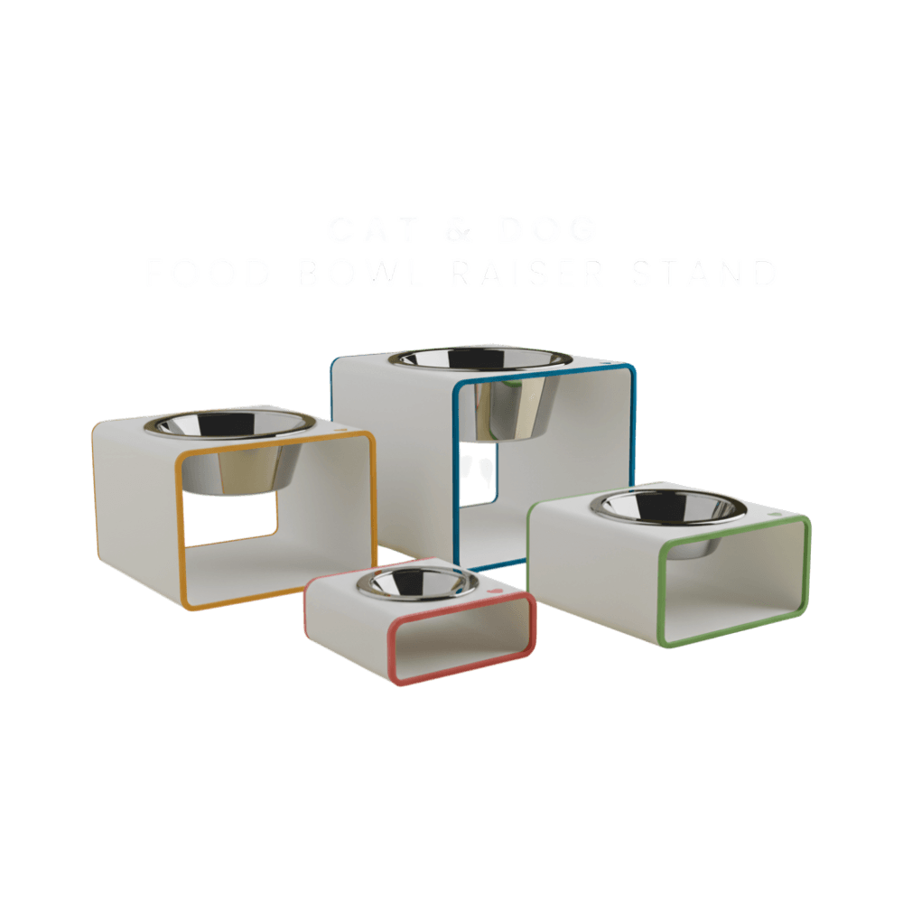 Cat and Dog Food Bowl Raiser Stand, side view