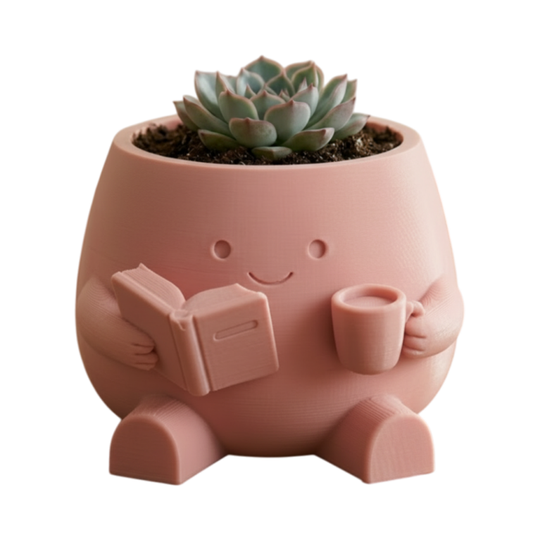 Cozy Reader Planter – Cute Book Lover Decor