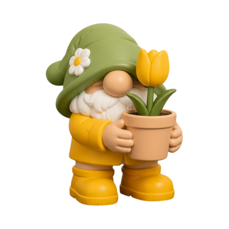 Cute Garden Gnome Tulip, Gnome Spring Bundle