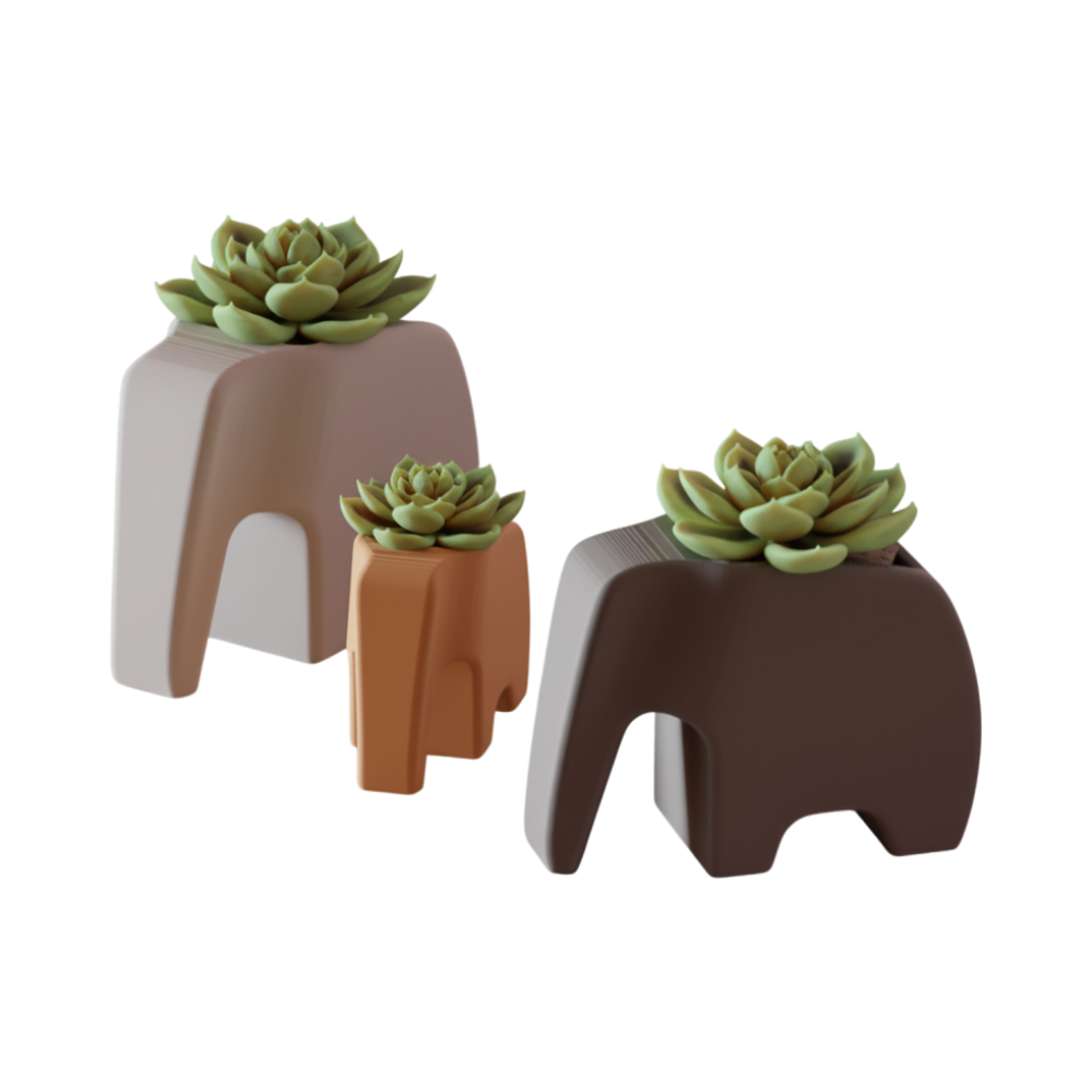 Elephant Plant Pot Succulent Planter__front