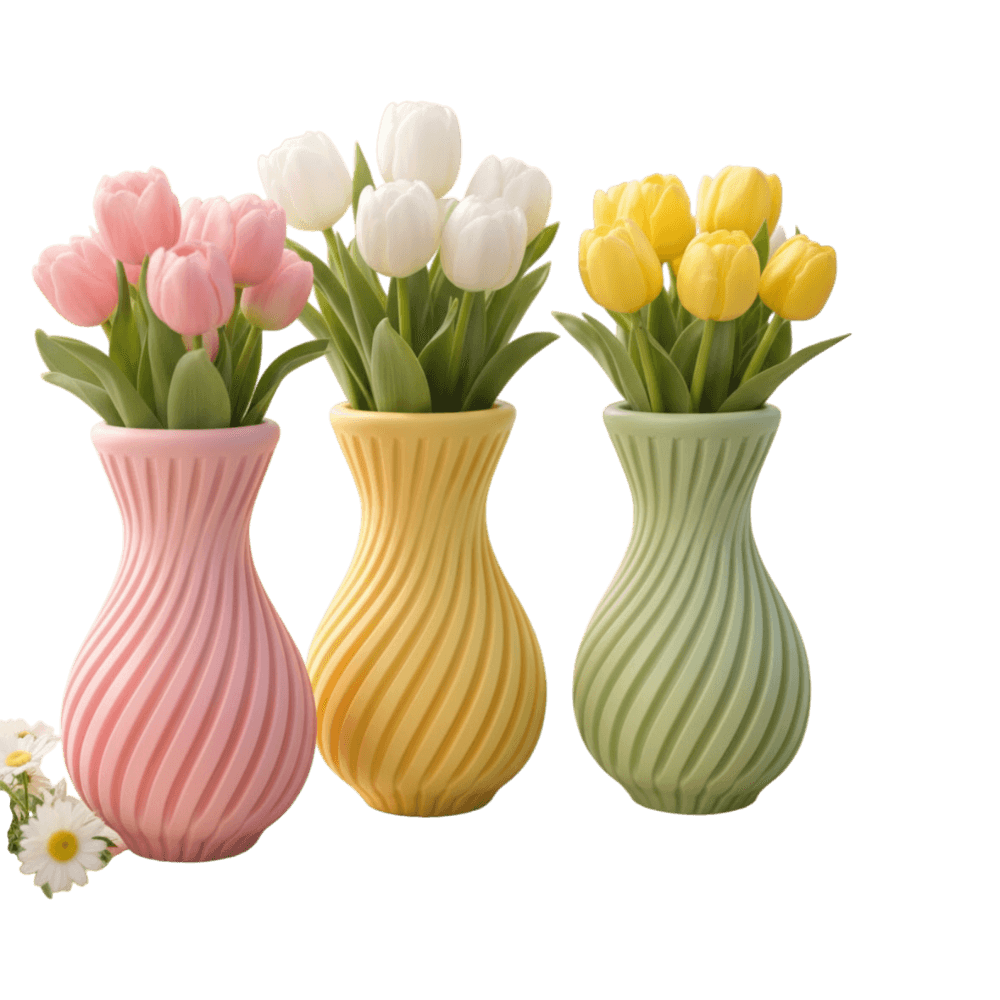 Flower Vase - Spring Twist, back view