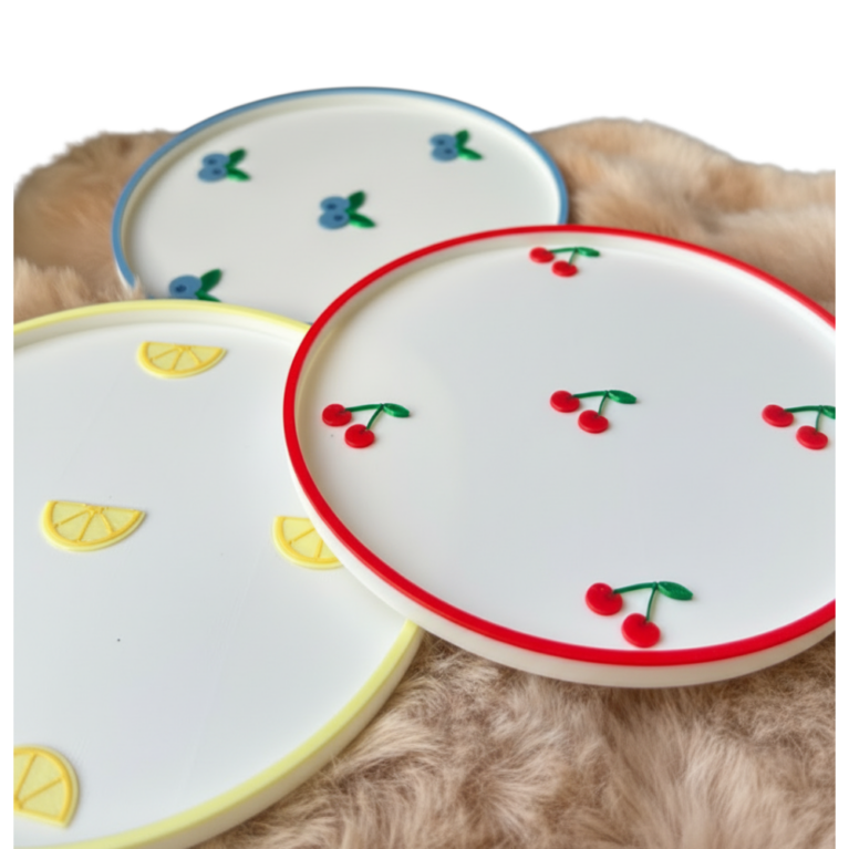 Fruit Trinket Trays Cherry Blueberry Lemon