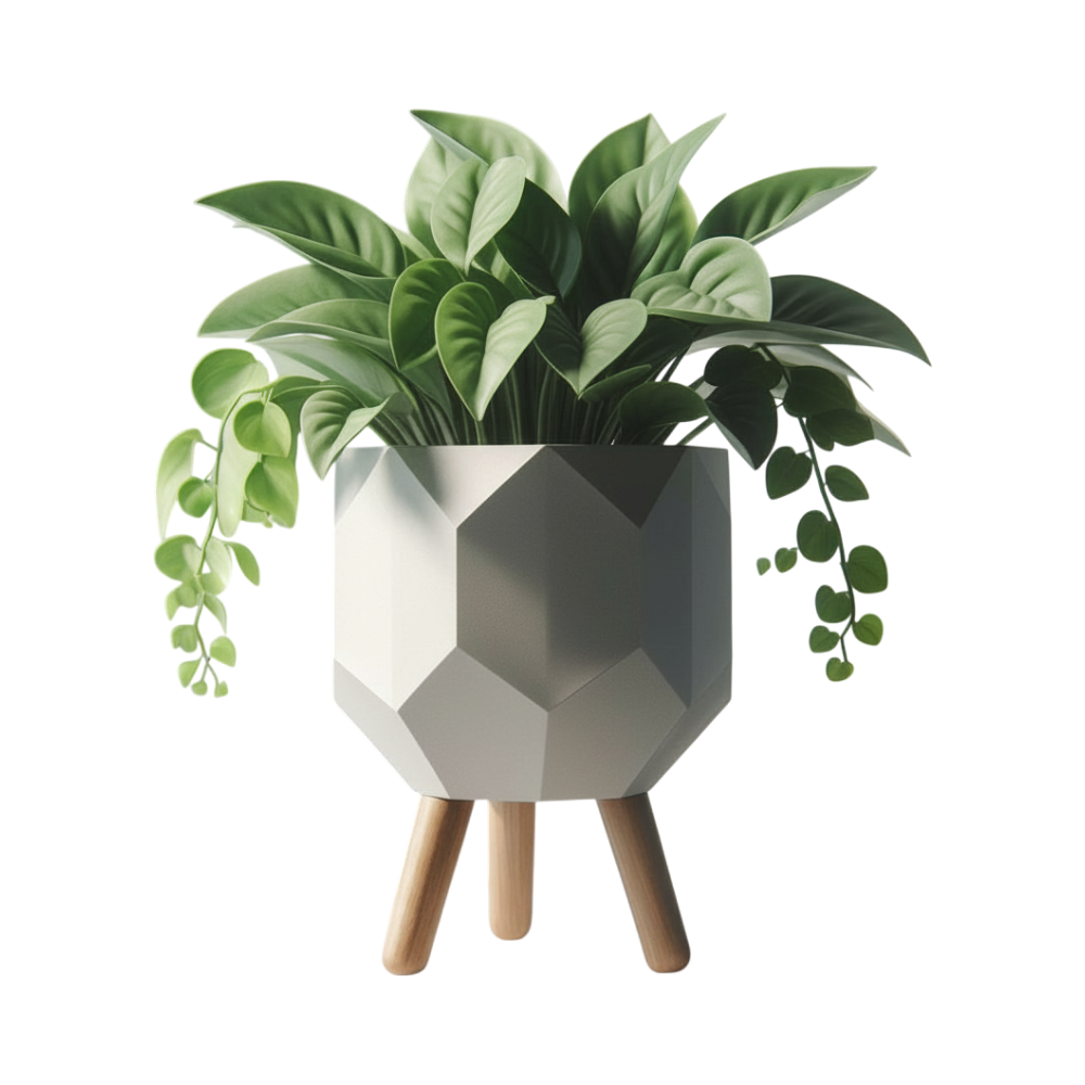 Geometric Octagonal Planter with Legs__front