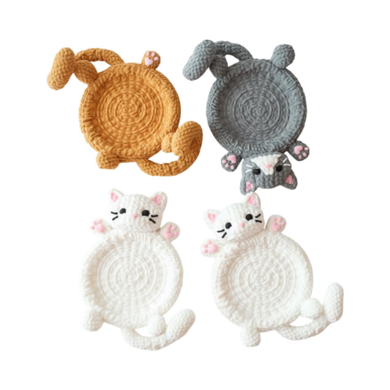 Knitted Cat Coasters