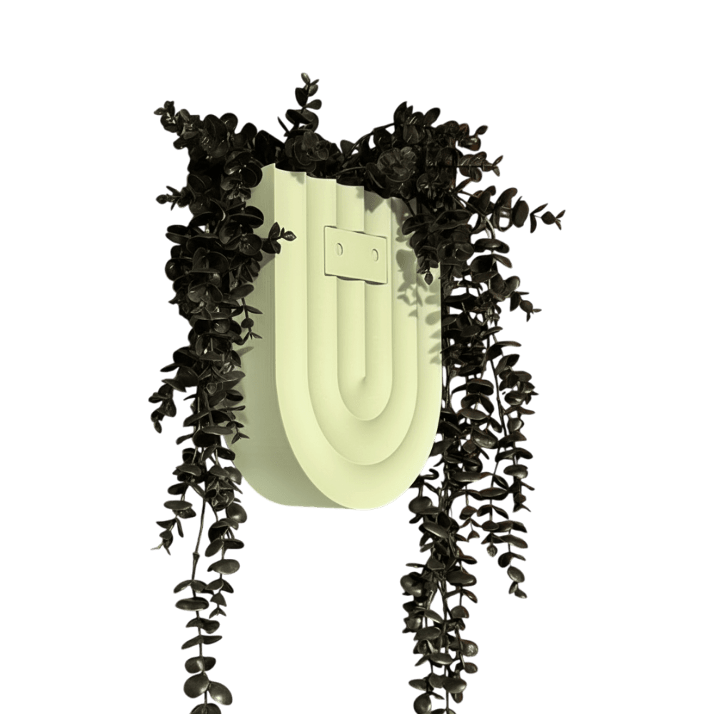 Large Scalloped Wall Planter, back view