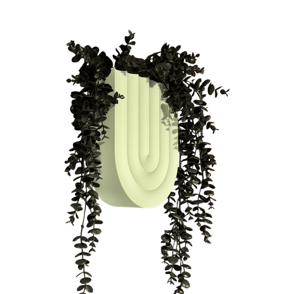 Large Scalloped Wall Planter, side view