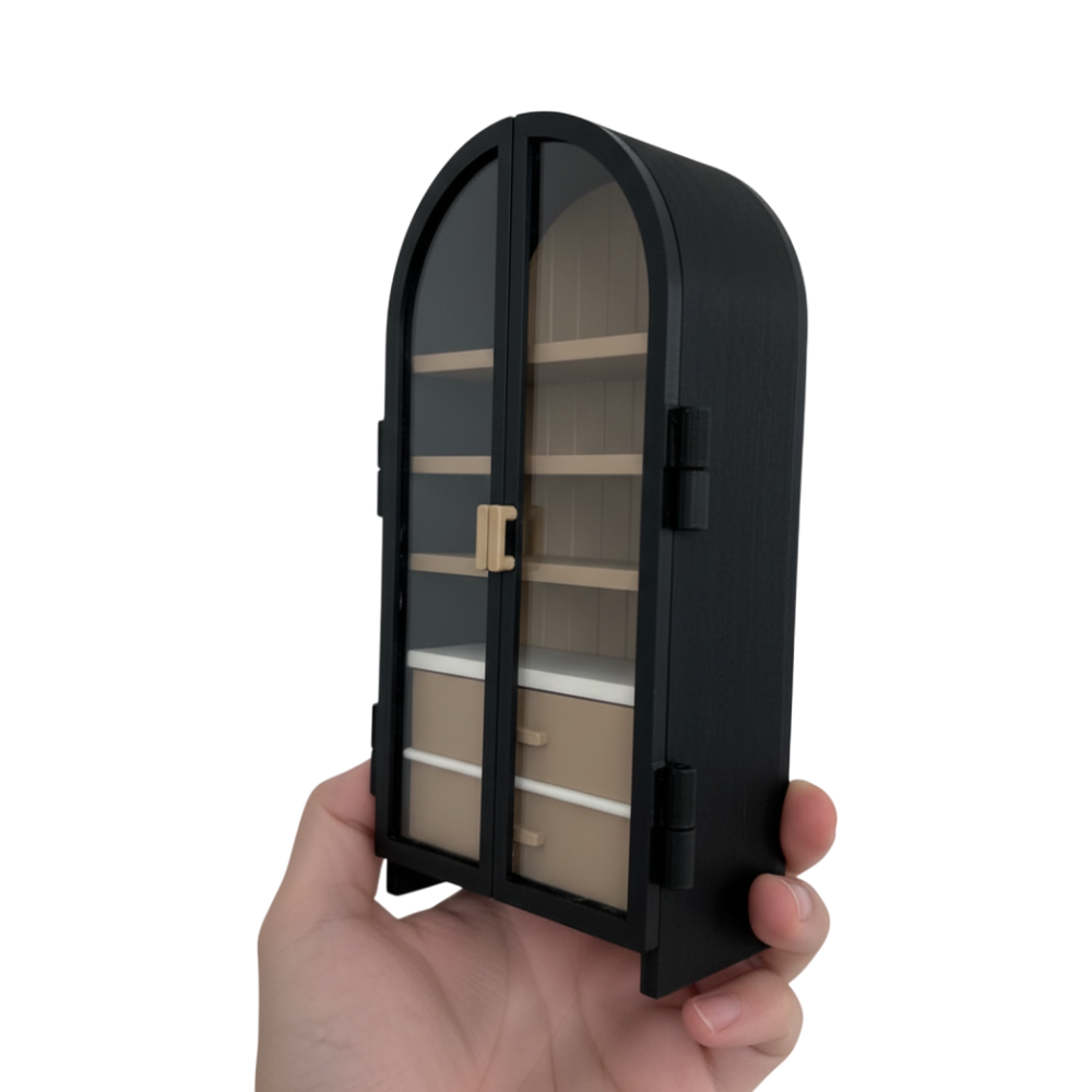 Miniature Arch Door Display Cabinet 1:12 Scale - Image 5