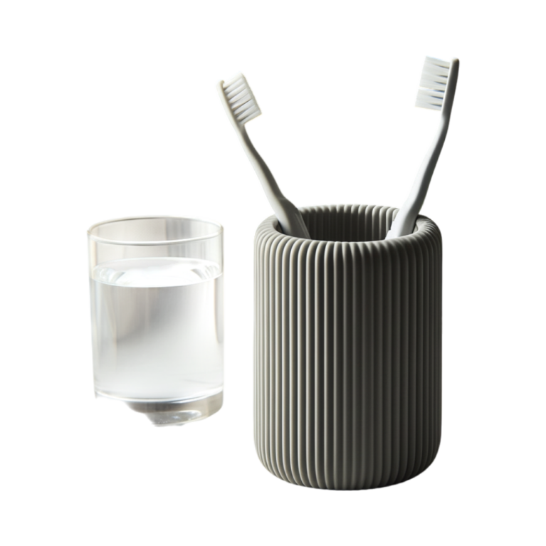 Modern Ribbed Toothbrush & Toothpaste Holder