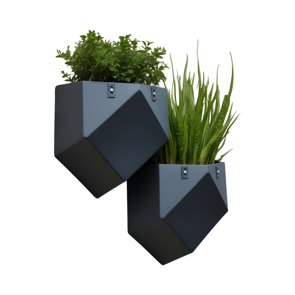 Modern Wall Hanging Low Poly Planter - Image 2