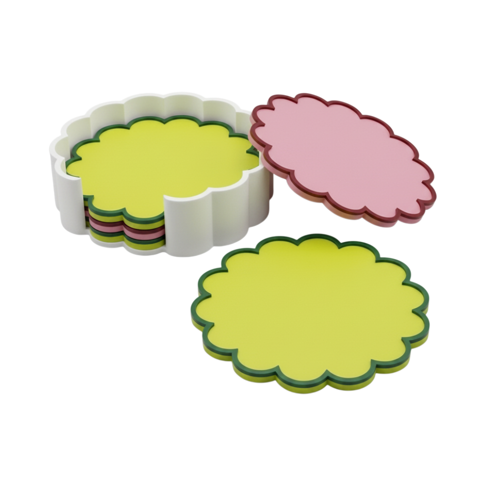 Scalloped Cloud Coaster Set (With Holder) - Image 5