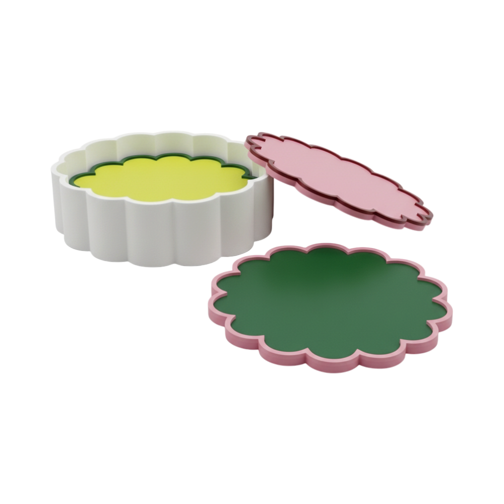 Scalloped Cloud Coaster Set (With Holder) - Image 2