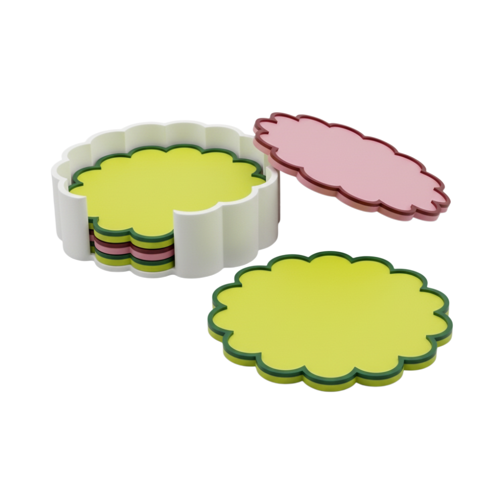 Scalloped Cloud Coaster Set (With Holder) - Image 3