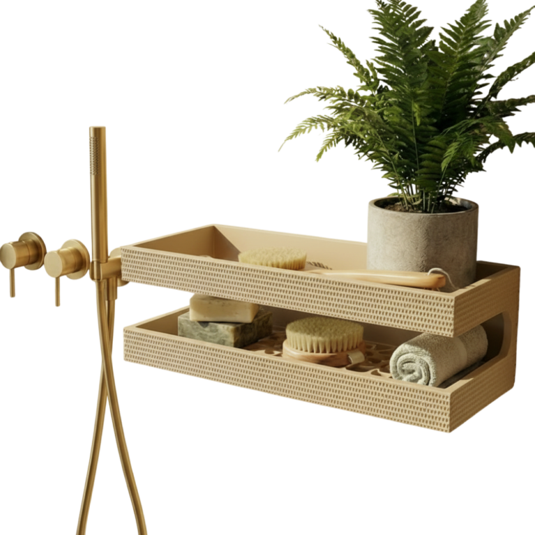Modern Textured Tier Shower Shelf & Organizer