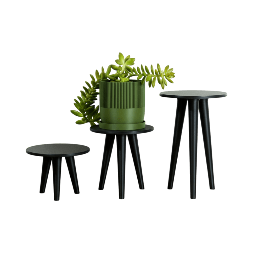 Plant Stand - Simple Mid-Century Modern Planter Holder - Easy Print - Multiple Sizes, back view