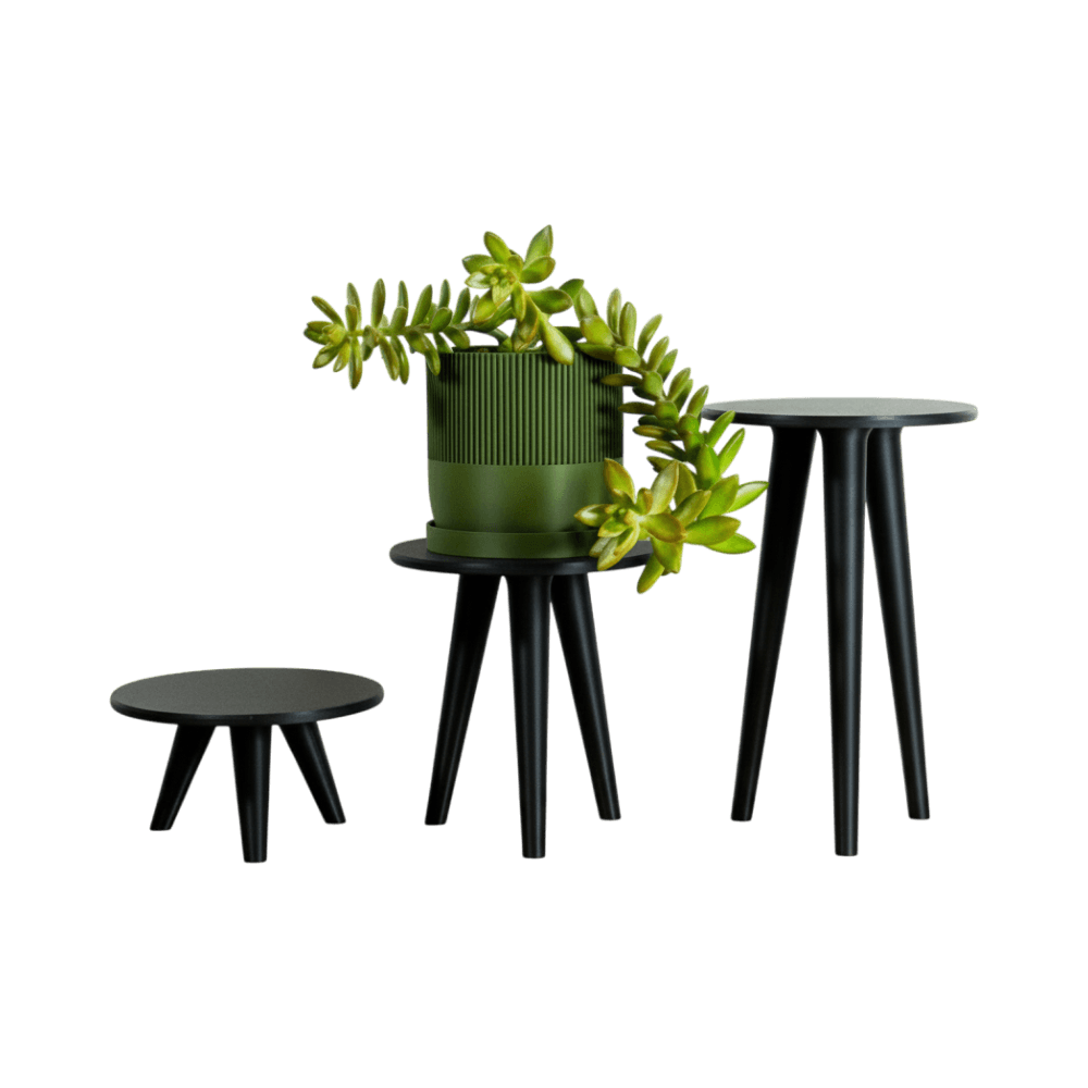 Plant Stand - Simple Mid-Century Modern Planter Holder - Easy Print - Multiple Sizes, side view