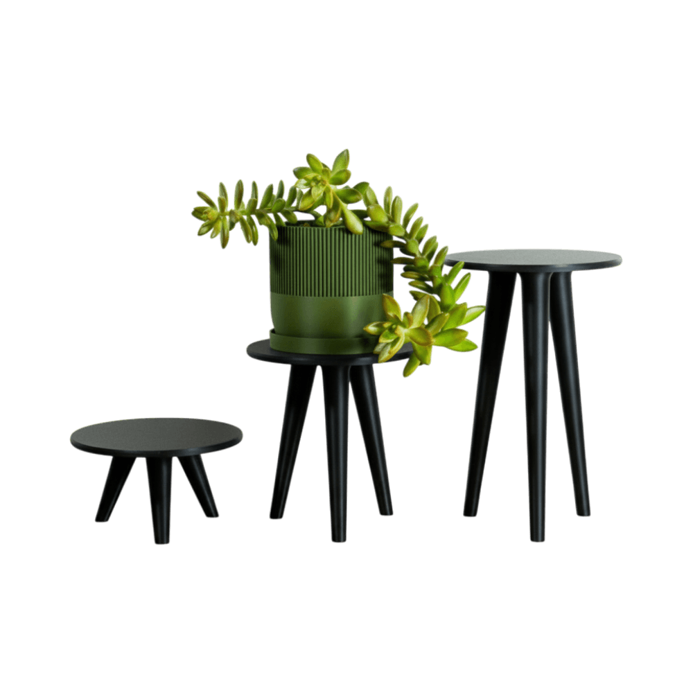 Plant Stand - Simple Mid-Century Modern Planter Holder - Easy Print - Multiple Sizes, three-quarter right view