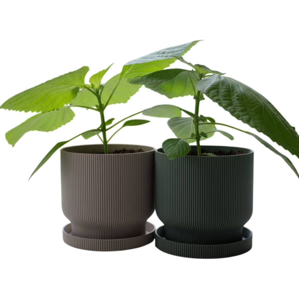Planter Pot with Drip Tray, 12 cm - 5 Inches — 3D printed by Compl3x