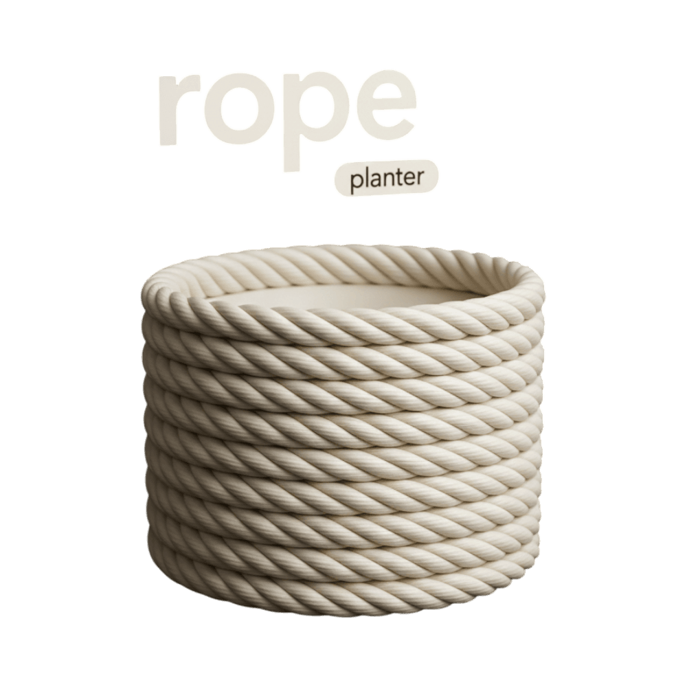 Rope Planter, three-quarter left view