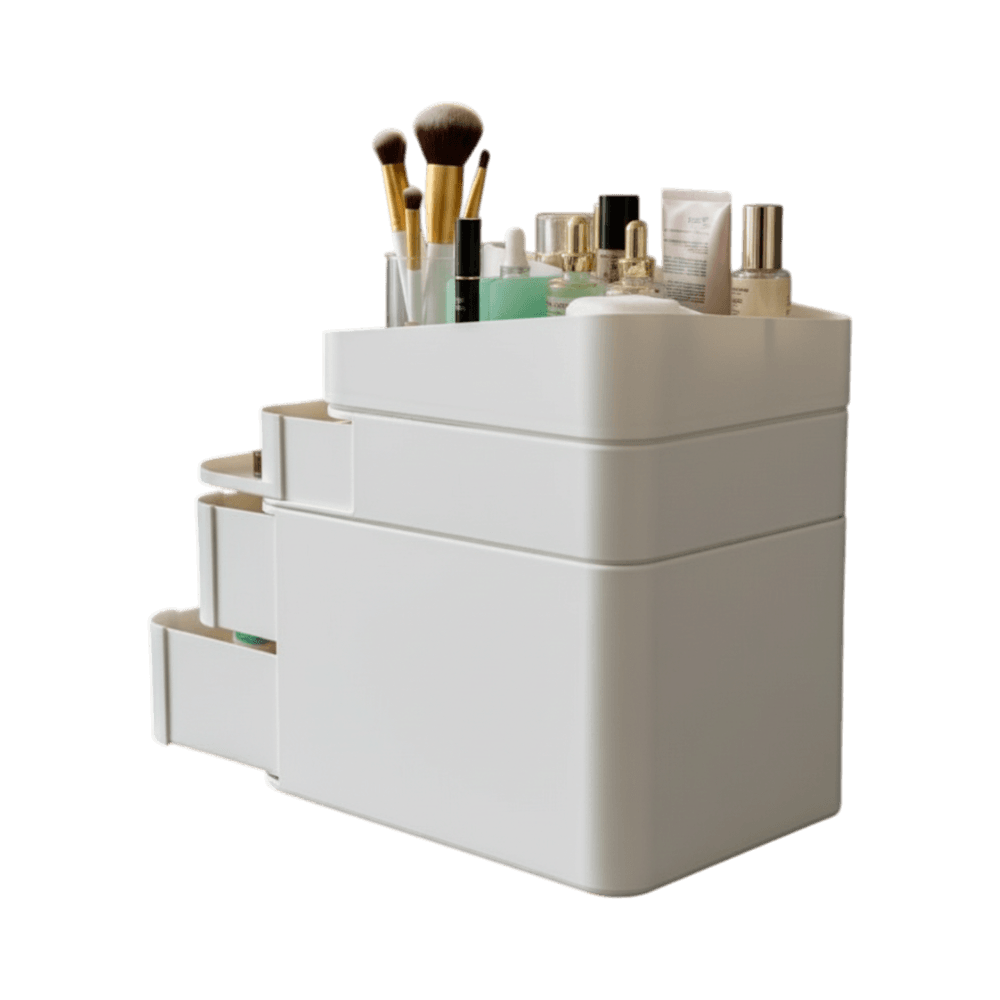 Scandinavian Style Three-Piece Makeup Organiser, back view