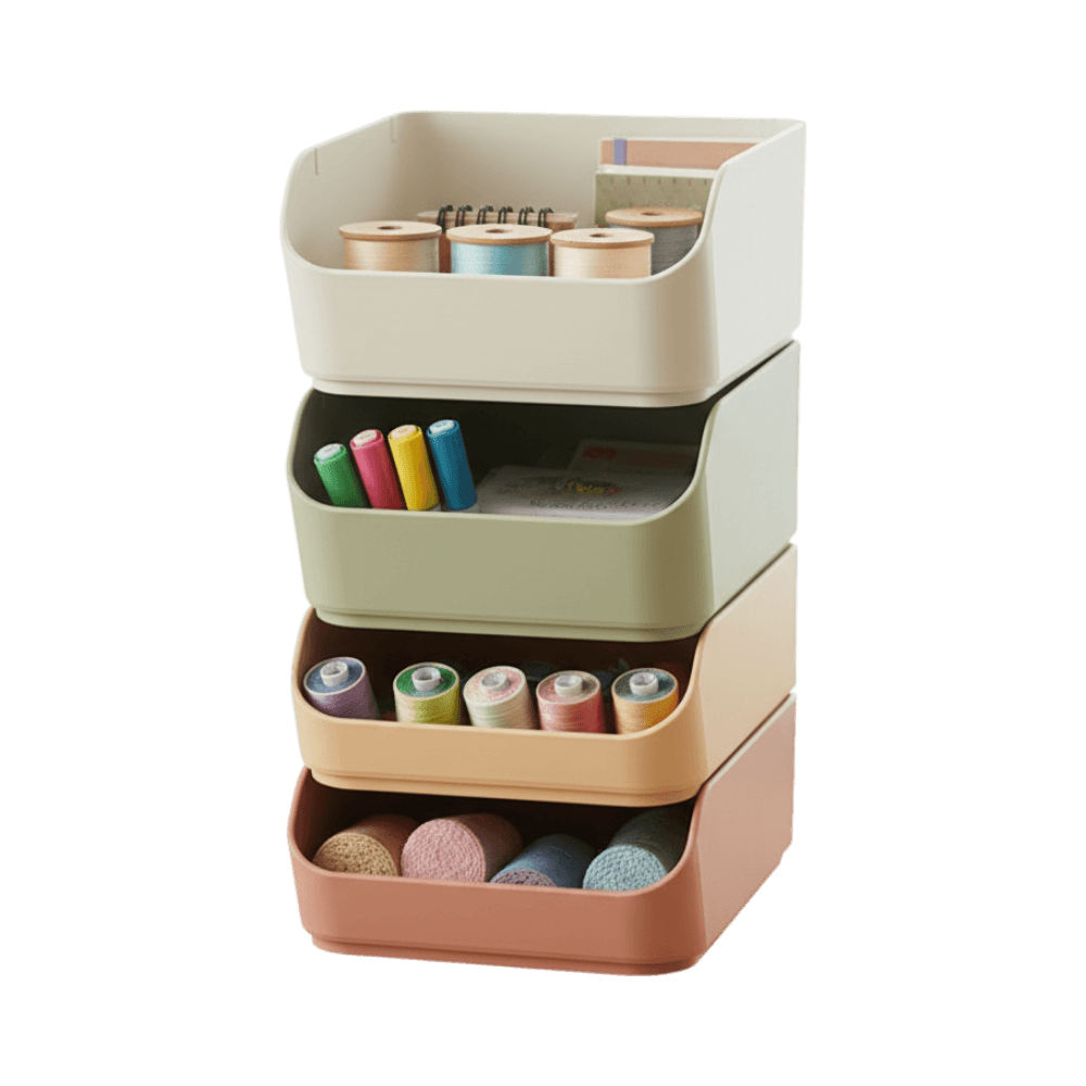 Stackable Minimal Storage Bins 3 Height Set — 3D printed by Compl3x