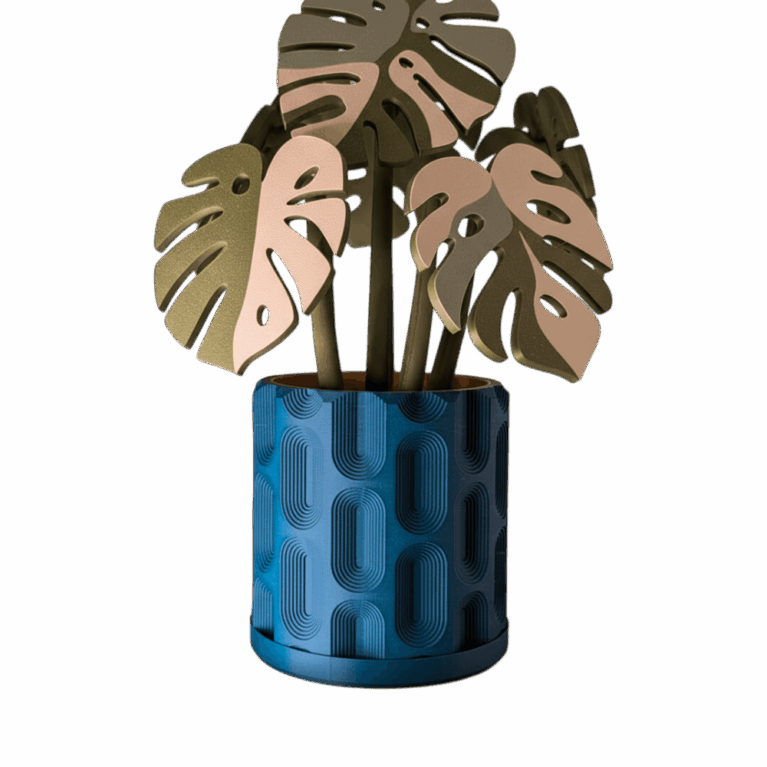 Wall Planter with Stepped Retro Slot Holes — 3D printed by Compl3x