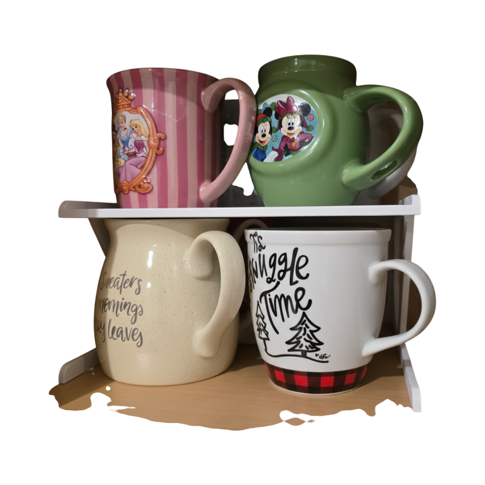 Wide Coffee Mug-Cup Shelf Updated — 3D printed by Compl3x