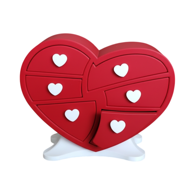 Wonky Valentine Heart Jewelry Box (Multi-Drawer)