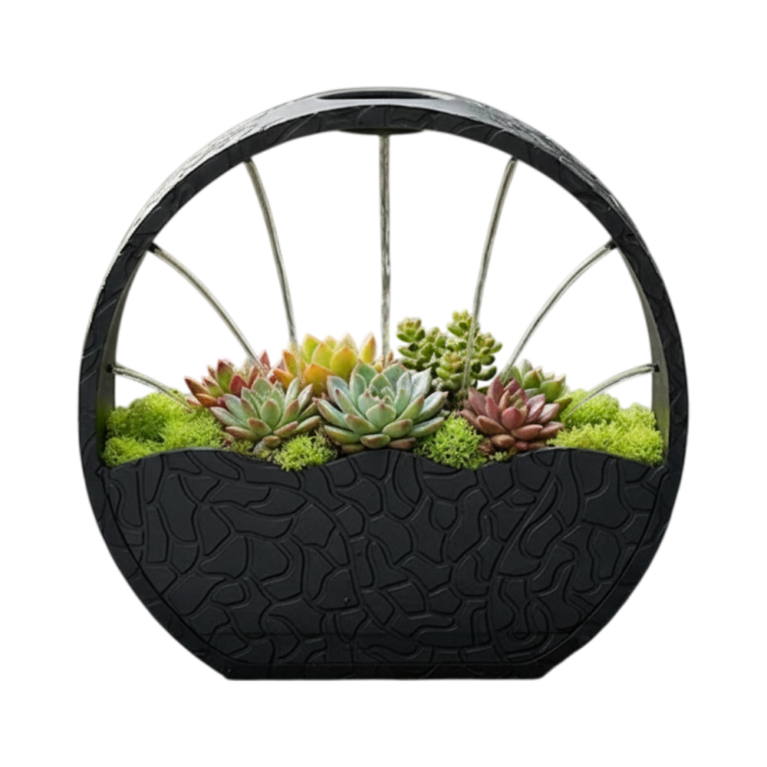 Zen Circular Vase Minimalist Self-Watering System